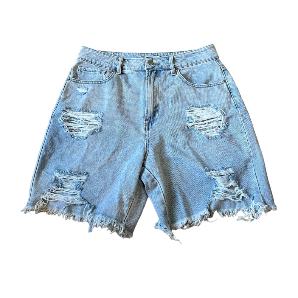Ripped Denim Shorts